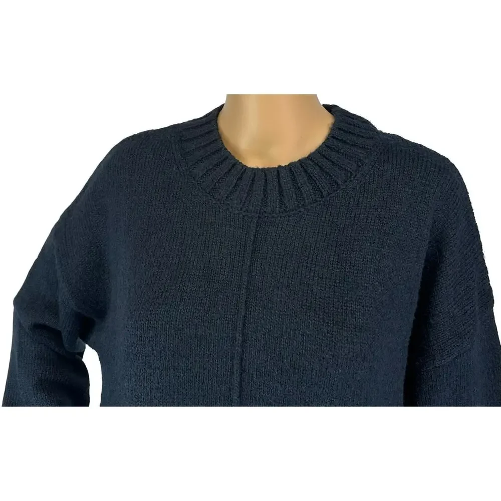 J. Crew Mockneck Boyfriend Sweater Deep Indigo CP356 Size L